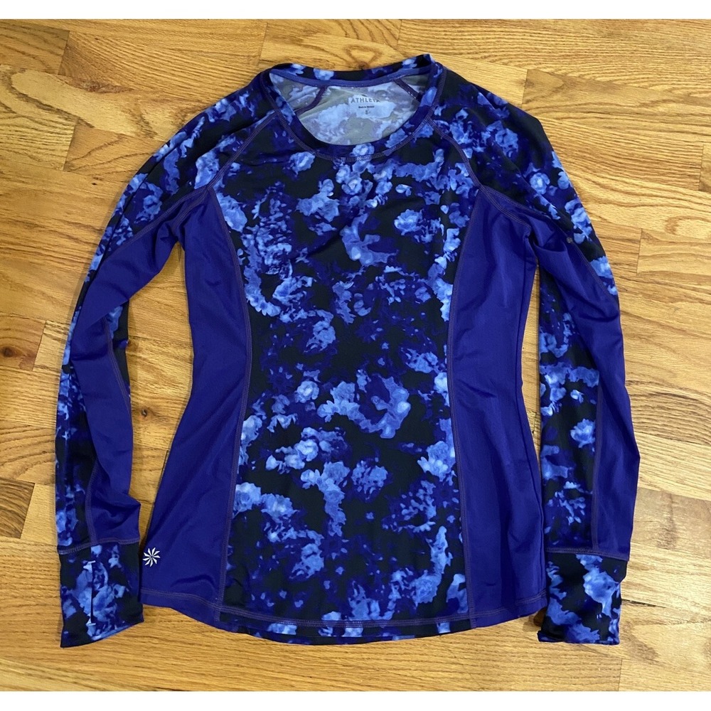 Athleta Runway long sleeve top‎ S running jogging thumb holes Style 964270